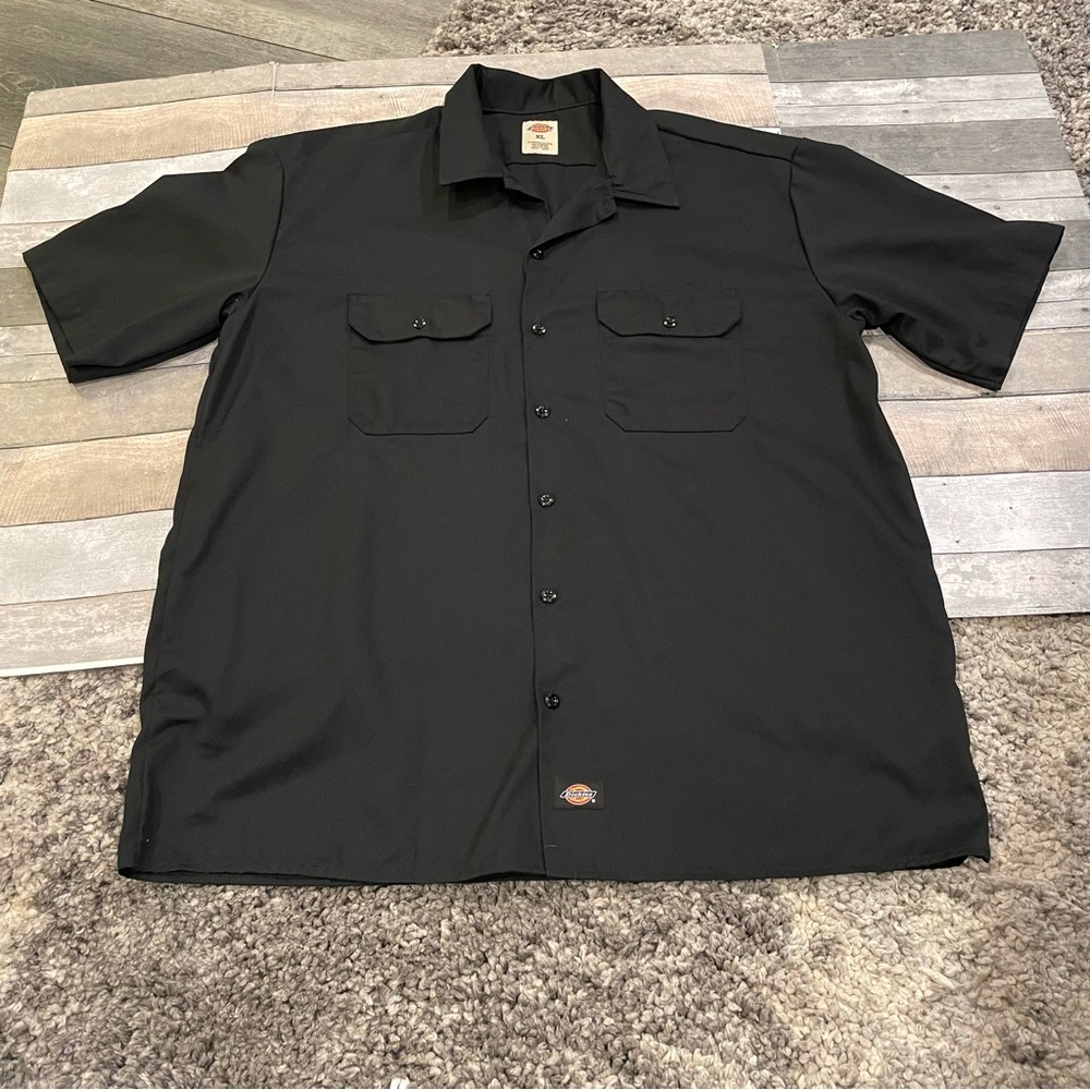 Dickies Black Collared Button Down Shirt